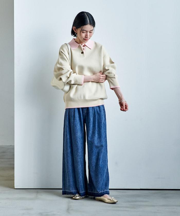 可機洗 衛衣風 配色 Polo針織衫