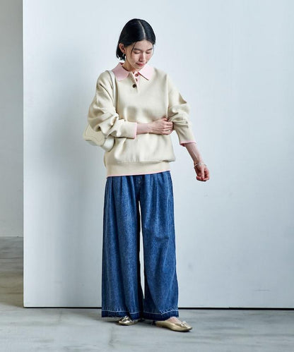 可機洗 衛衣風 配色 Polo針織衫