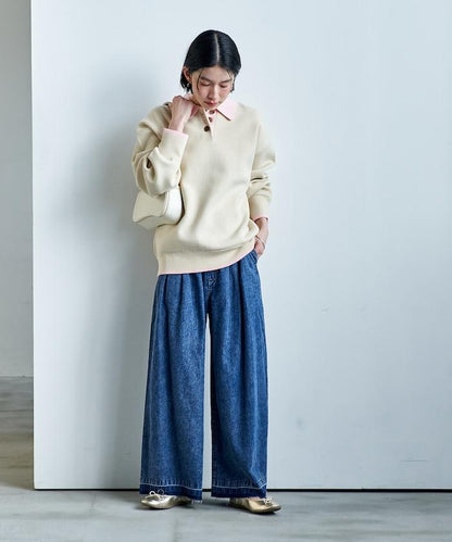 可機洗 衛衣風 配色 Polo針織衫