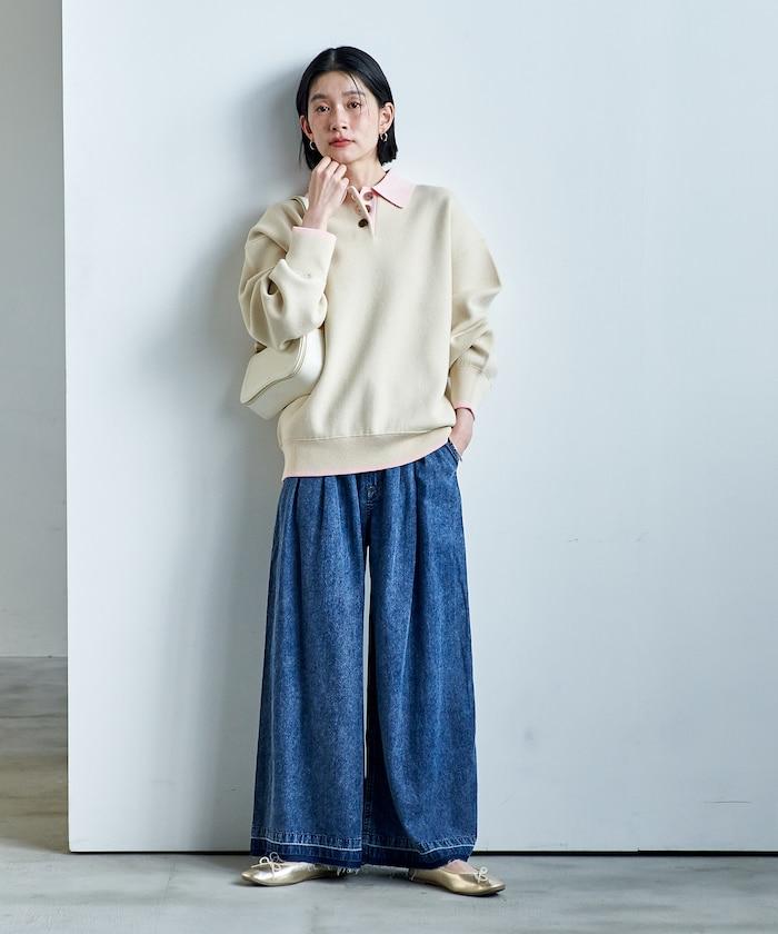 可機洗 衛衣風 配色 Polo針織衫