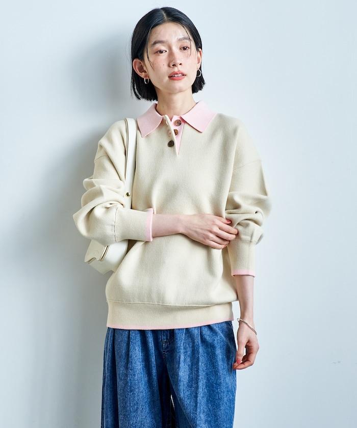 可機洗 衛衣風 配色 Polo針織衫