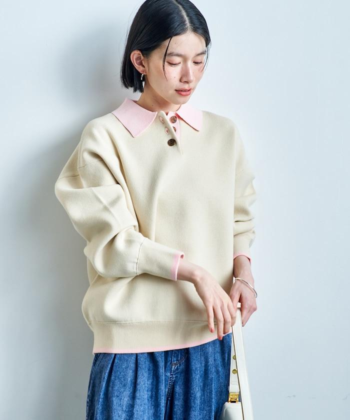 可機洗 衛衣風 配色 Polo針織衫