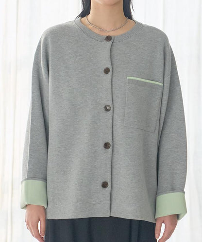 可機洗衛衣感拼色針織開衫
