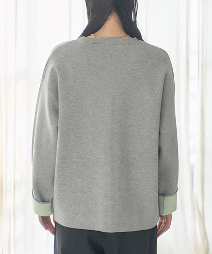 可機洗衛衣感拼色針織開衫