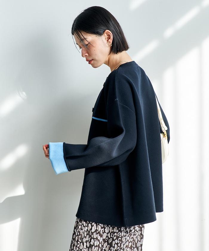 可機洗衛衣感拼色針織開衫