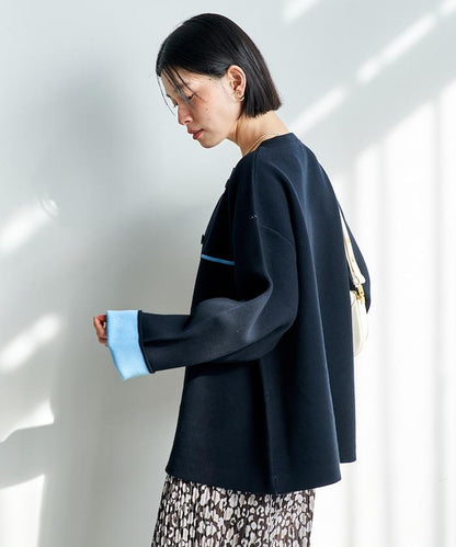 可機洗衛衣感拼色針織開衫