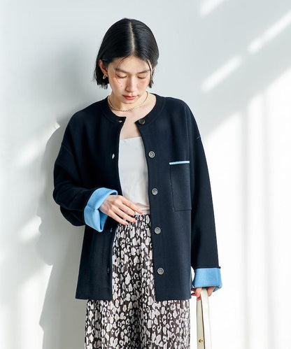 可機洗衛衣感拼色針織開衫