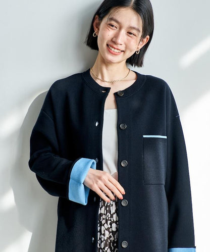 可機洗衛衣感拼色針織開衫