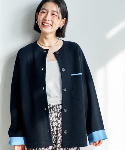 可機洗衛衣感拼色針織開衫