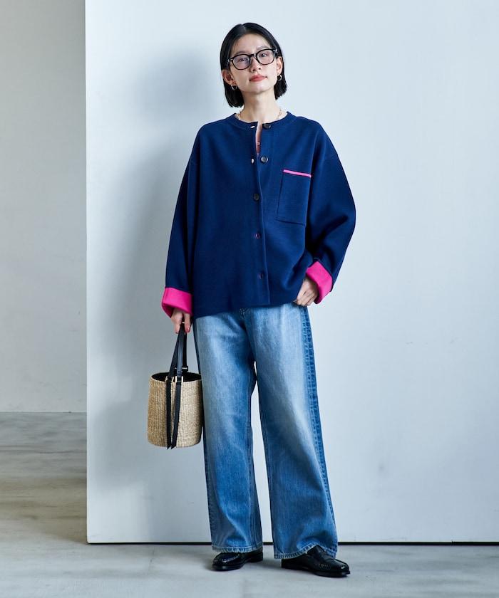 可機洗衛衣感拼色針織開衫