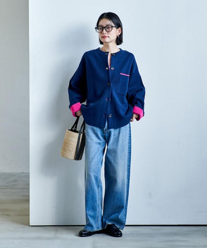 可機洗衛衣感拼色針織開衫