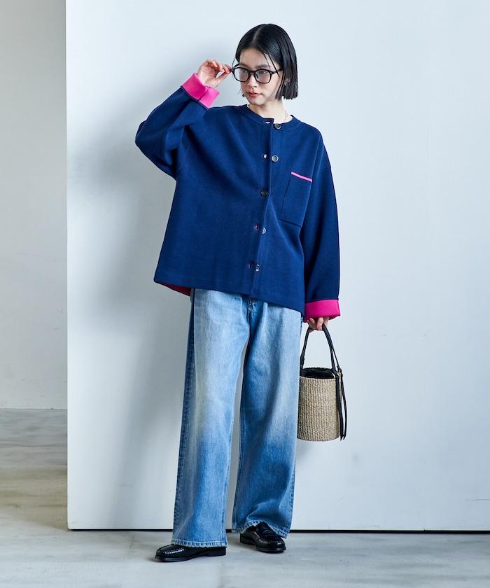 可機洗衛衣感拼色針織開衫