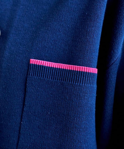 可機洗衛衣感拼色針織開衫