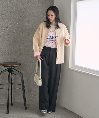 可機洗衛衣感拼色針織開衫