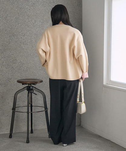 可機洗衛衣感拼色針織開衫