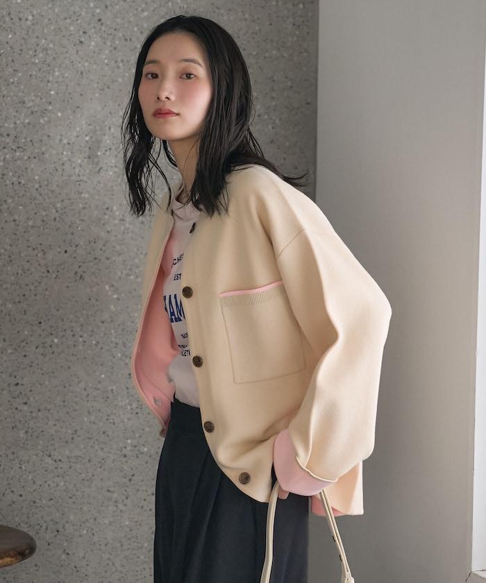 可機洗衛衣感拼色針織開衫