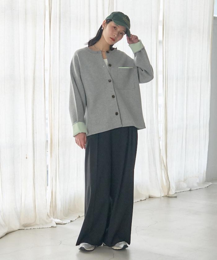 可機洗衛衣感拼色針織開衫