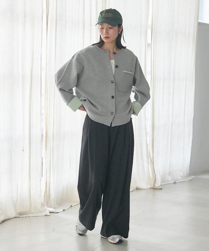 可機洗衛衣感拼色針織開衫