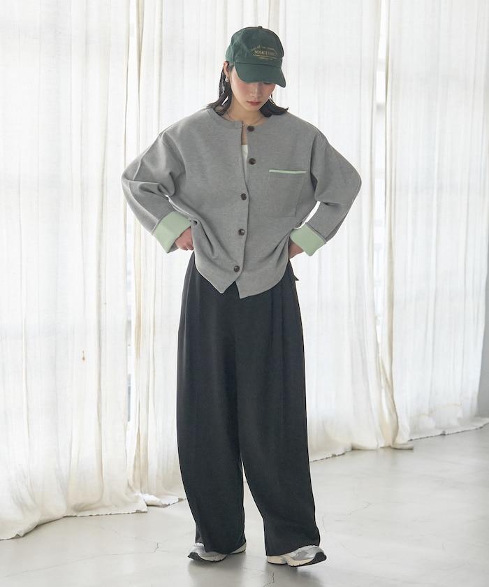 可機洗衛衣感拼色針織開衫