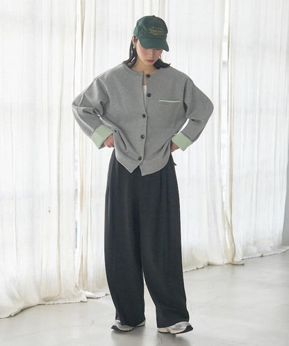 可機洗衛衣感拼色針織開衫