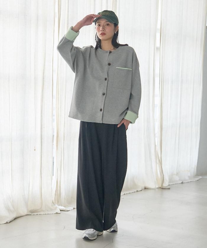 可機洗衛衣感拼色針織開衫