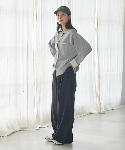 可機洗衛衣感拼色針織開衫