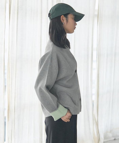 可機洗衛衣感拼色針織開衫