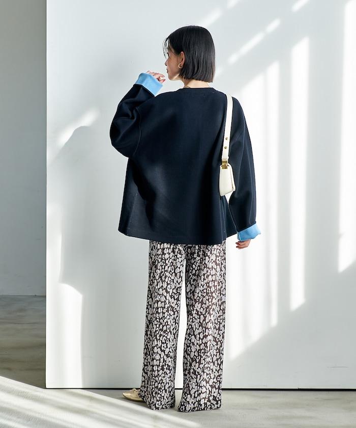 可機洗衛衣感拼色針織開衫