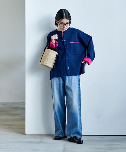 可機洗衛衣感拼色針織開衫