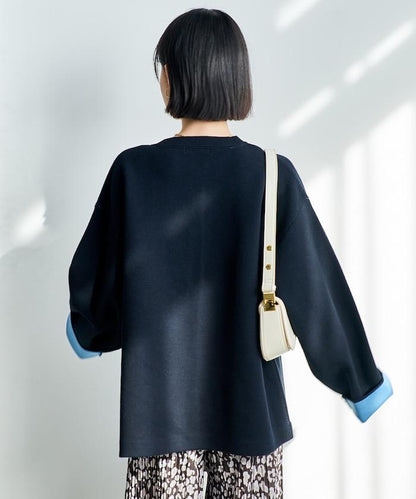 可機洗衛衣感拼色針織開衫