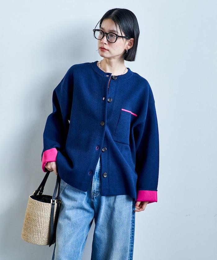 可機洗衛衣感拼色針織開衫