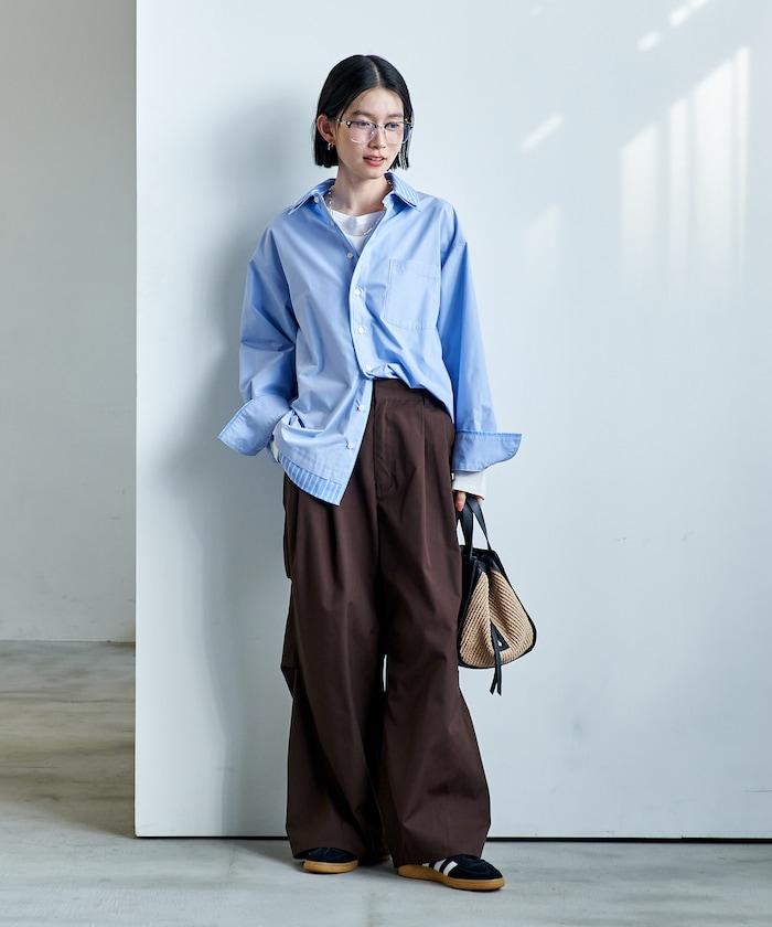 FIT MAGIC 防滑腰頭褶飾闊腿褲