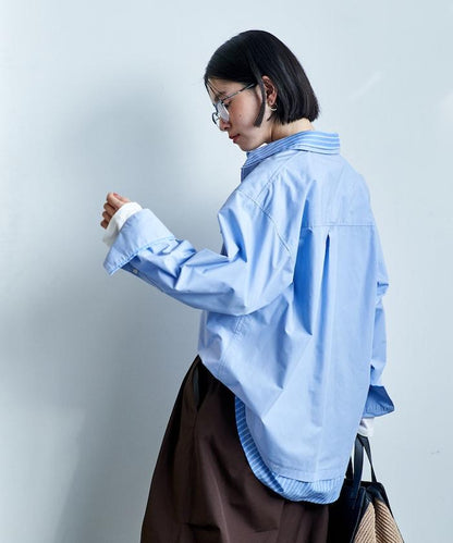 疊穿風設計襯衫