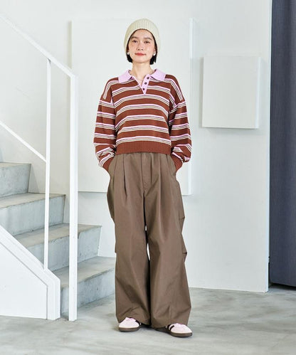 FIT MAGIC 防滑腰頭褶飾闊腿褲