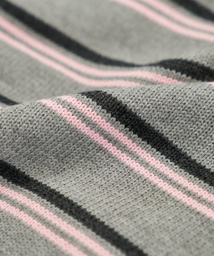 Polo領 條紋 短款 針織上衣