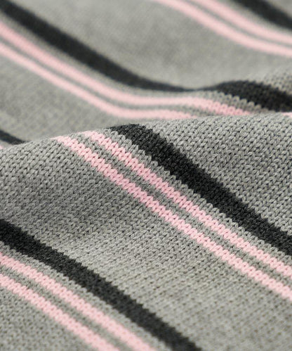 Polo領 條紋 短款 針織上衣