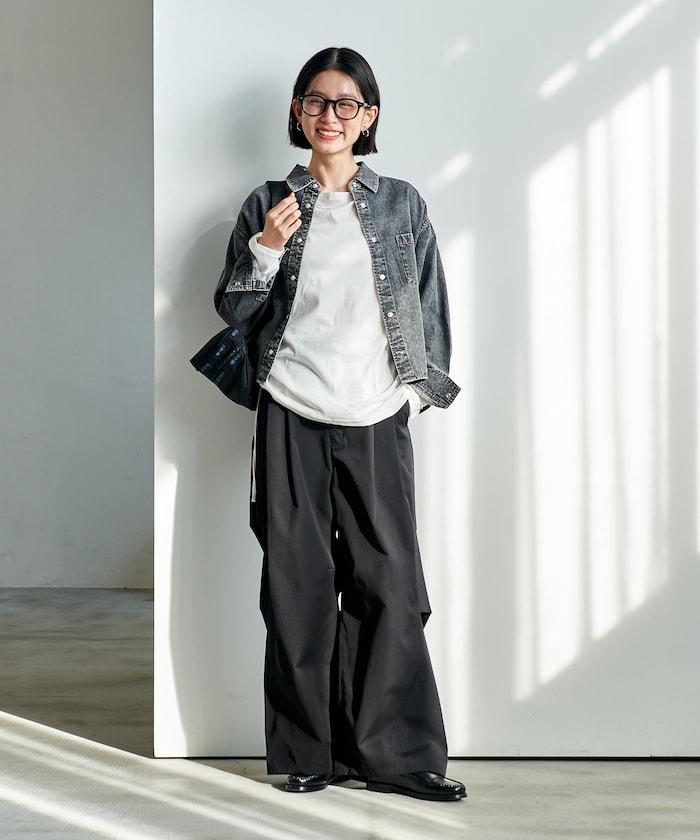 垂墜感牛仔短款襯衫（可成套）