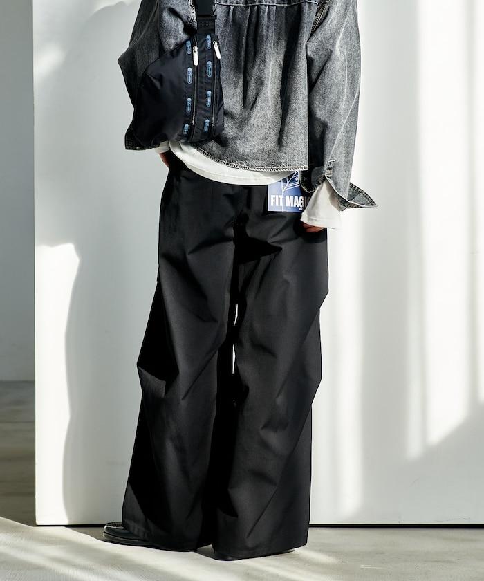 FIT MAGIC 防滑腰頭褶飾闊腿褲