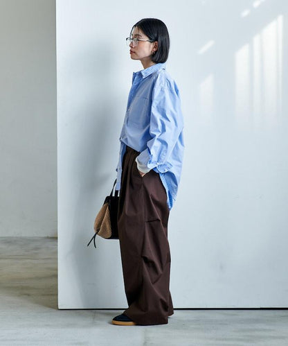 FIT MAGIC 防滑腰頭褶飾闊腿褲