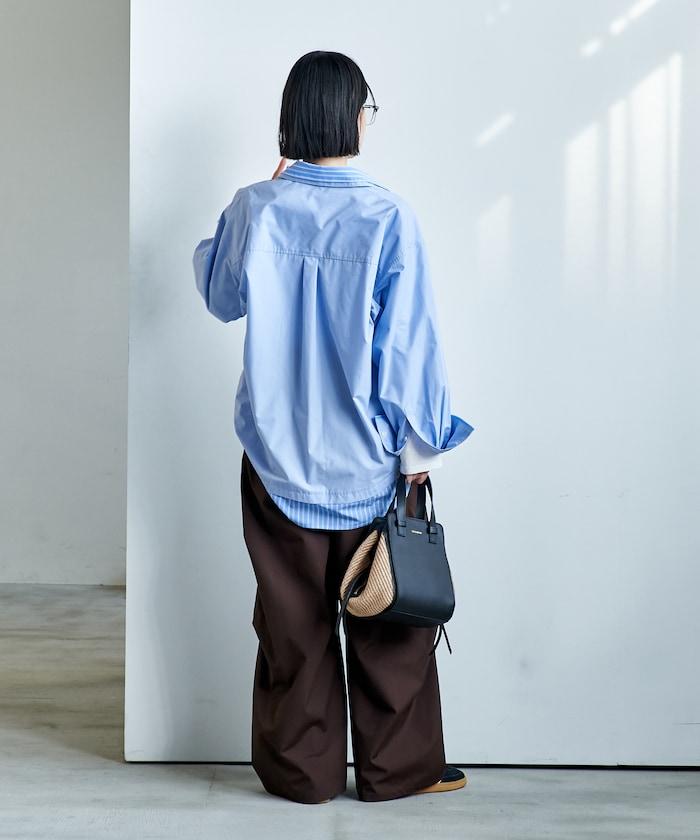 FIT MAGIC 防滑腰頭褶飾闊腿褲