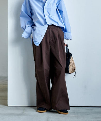 FIT MAGIC 防滑腰頭褶飾闊腿褲