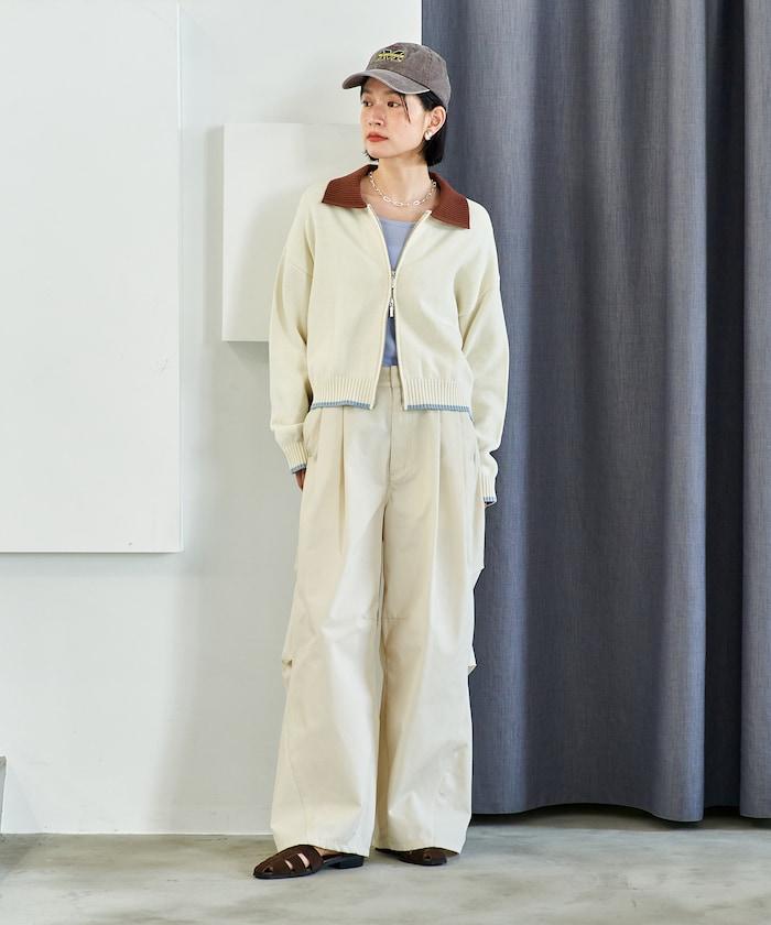 FIT MAGIC 防滑腰頭褶飾闊腿褲