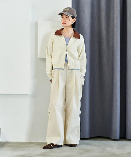 FIT MAGIC 防滑腰頭褶飾闊腿褲