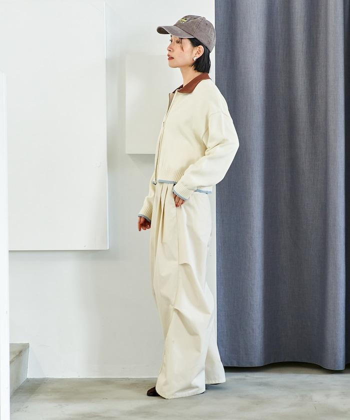 FIT MAGIC 防滑腰頭褶飾闊腿褲