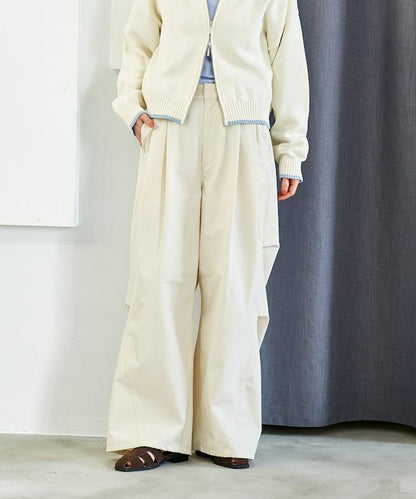 FIT MAGIC 防滑腰頭褶飾闊腿褲