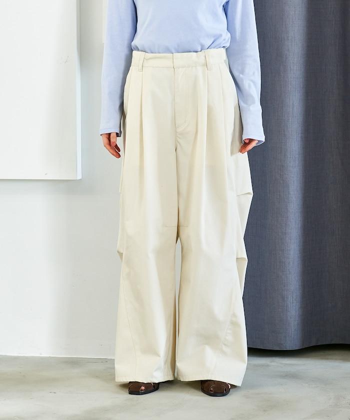 FIT MAGIC 防滑腰頭褶飾闊腿褲