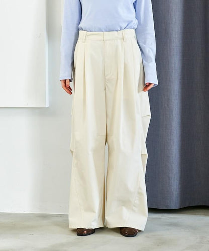 FIT MAGIC 防滑腰頭褶飾闊腿褲