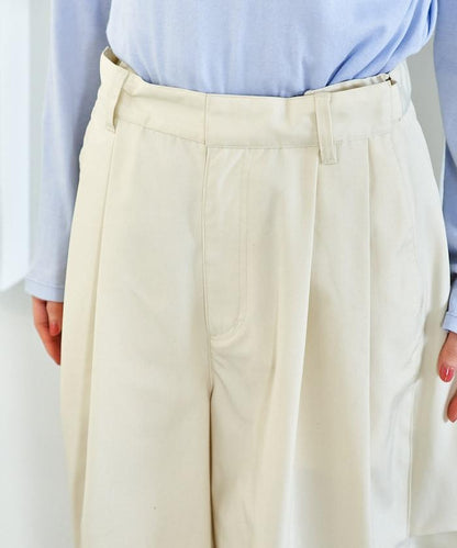 FIT MAGIC 防滑腰頭褶飾闊腿褲