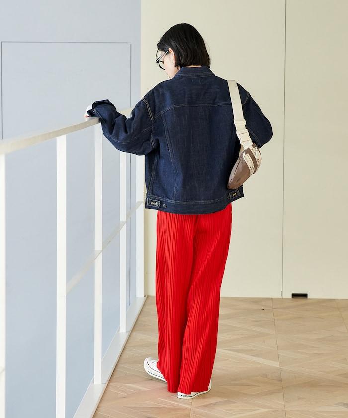 褶皺豹紋印花 褲子