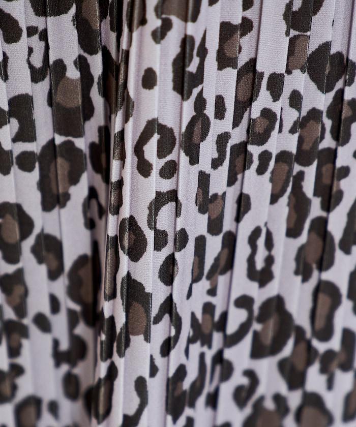褶皺豹紋印花 褲子